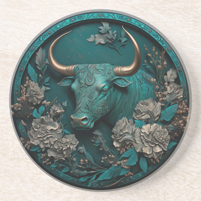 Zodiac Taurus Metall Art Underlägg (Framsidan)