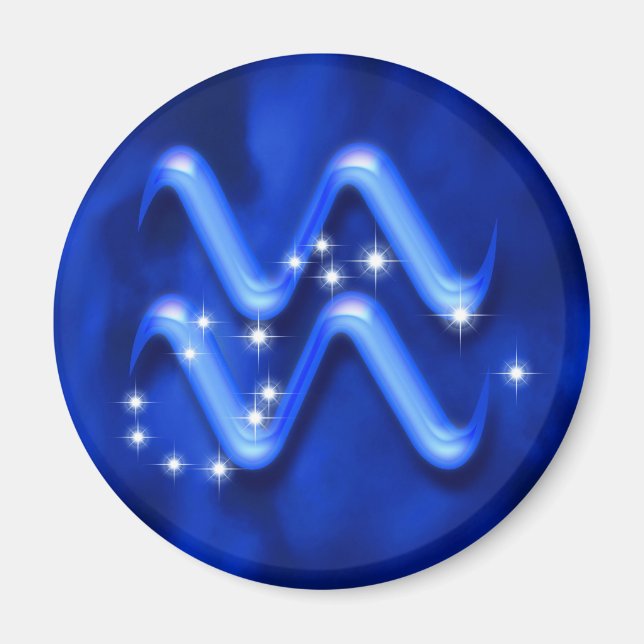 Zodiac-tecken Aquarius Magnet (Framsidan)