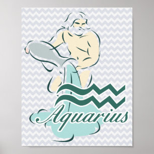 Zodiac-tecken Aquarius-symbol Poster
