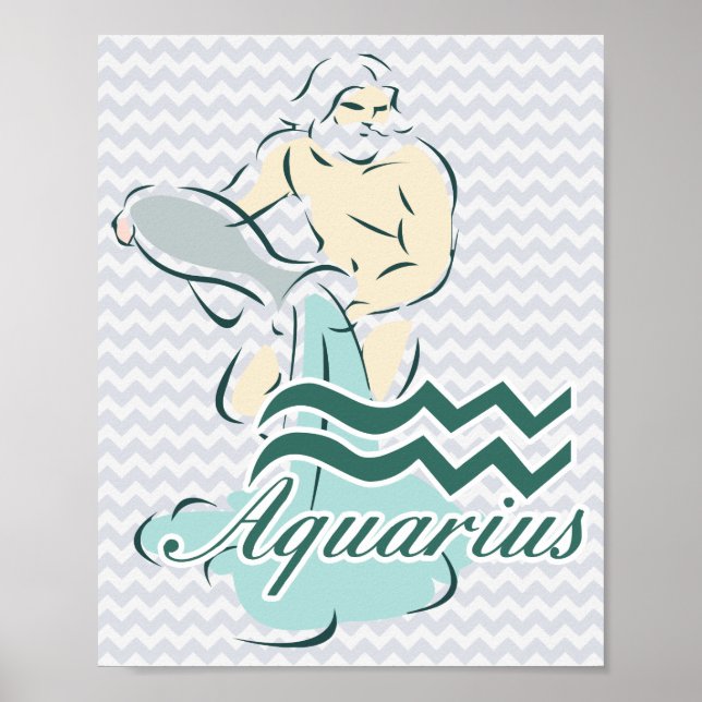 Zodiac-tecken Aquarius-symbol Poster (Framsidan)