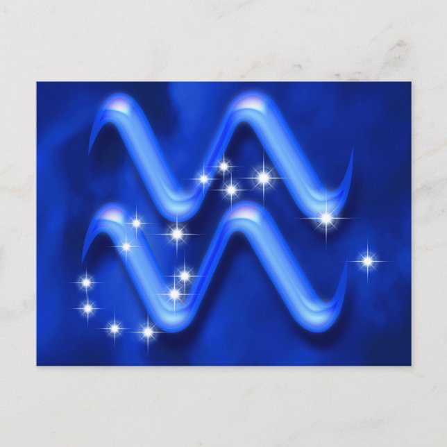 Zodiac-tecken Aquarius Vykort (Framsida)