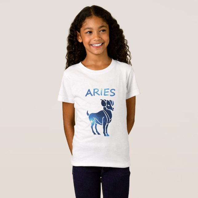 Zodiac-tecken Aries Ringer T-Shirt (Hel framsida)