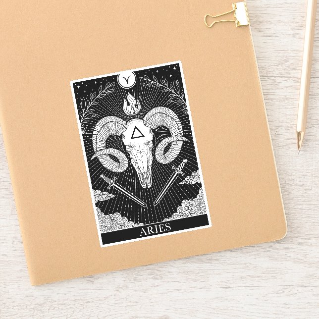 Zodiac-tecken Aries Tarot Klistermärken (Anteckningsbok)