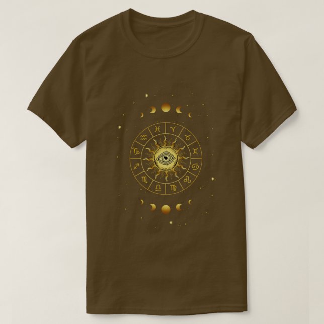Zodiac-tecken Astrology Cosmic Helig Geometry T Shirt (Design framsida)