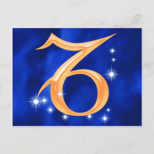 Zodiac-tecken Capricorn Vykort (Framsida)