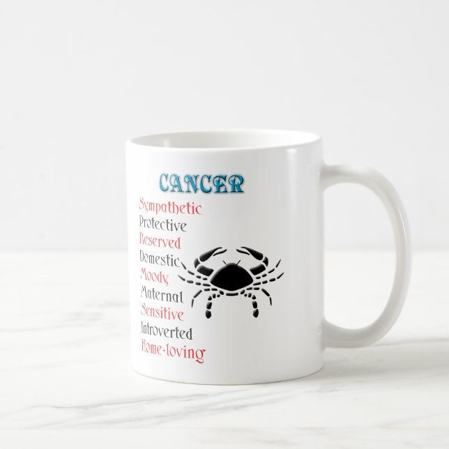 Zodiac-tecken för Cancer Horoscope Kaffemugg (Höger)