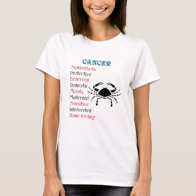 Zodiac-tecken för Cancer Horoscope T-shirt (Framsida)