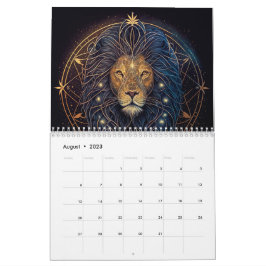 Zodiac-tecken för kalender guld och svart