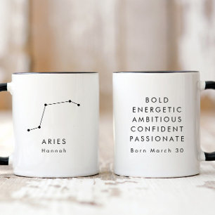 Zodiac-tecken för personlig Minimalist Aries Mugg