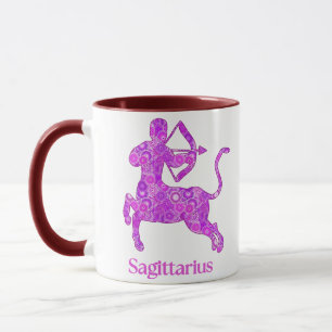 Zodiac-tecken för Sagittarius i Amethyst Lila Mugg