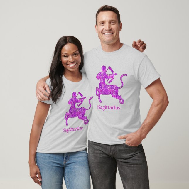 Zodiac-tecken för Sagittarius i Amethyst Lila T Shirt (Unisex)