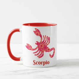Zodiac-tecken för Scorpio i Red and Coral Mugg