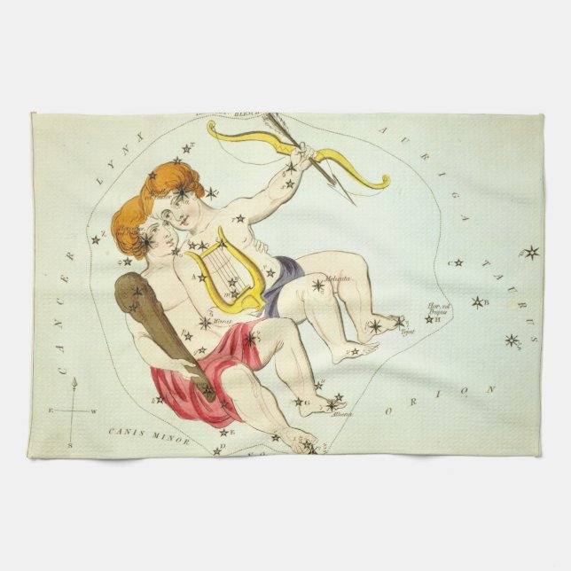 Zodiac-tecken: Gemini Kökshandduk (Horisontell)