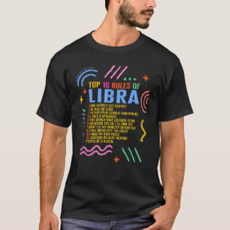 Zodiac-tecken högst 10 Regler av libra Solrossolja T Shirt