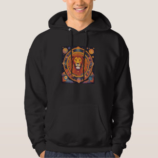 Zodiac-tecken Lejon födelsedagsbrandskylt Hoodie