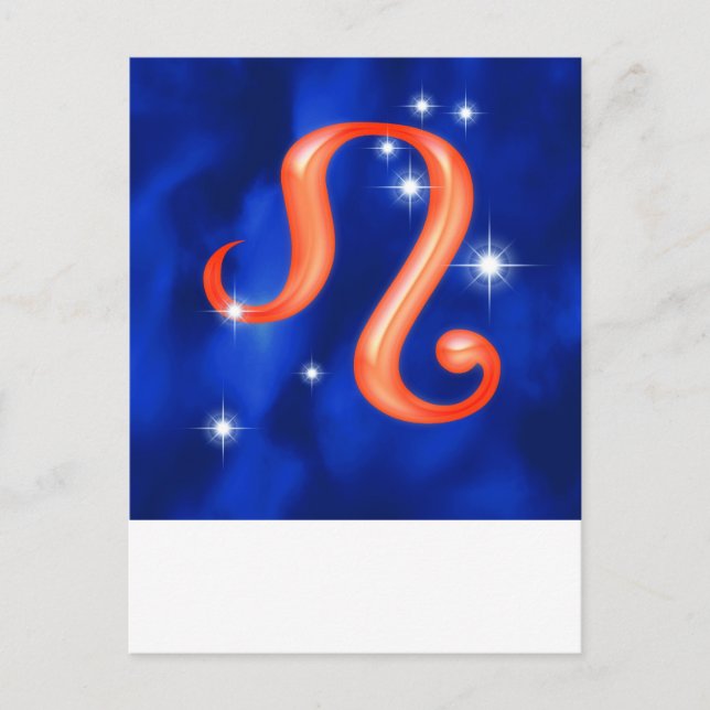 Zodiac-tecken Leo Vykort (Framsida)