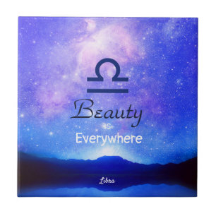 Zodiac-tecken Libra Dreamy Star Himlar-citat Kakelplatta