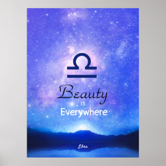 Zodiac-tecken Libra Dreamy Star Himlar-citattecken Poster
