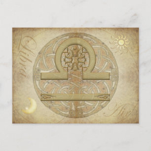 Zodiac-tecken Libra-vykort Vykort
