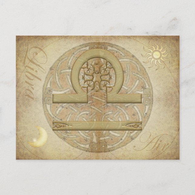 Zodiac-tecken Libra-vykort Vykort (Framsida)