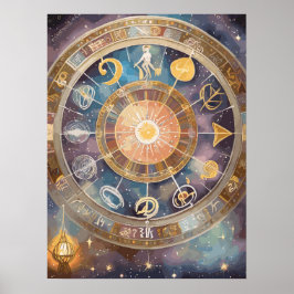 Zodiac-tecken och Astrology Wall Art Poster