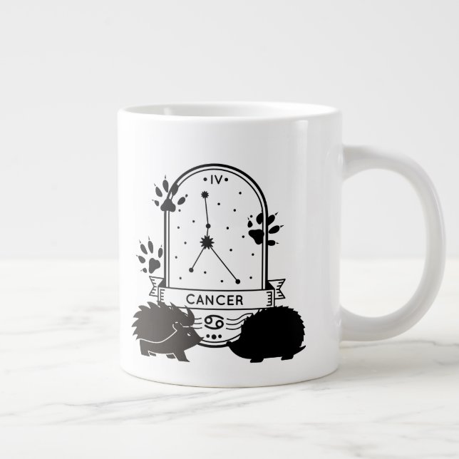 Zodiac-tecken och matchande sällskapsdjur. Cancer  Jumbo Mugg (Höger)