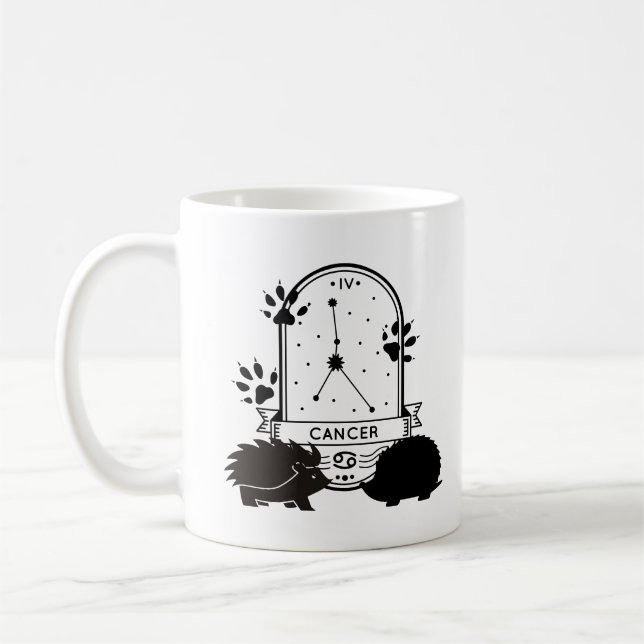Zodiac-tecken och matchande sällskapsdjur. Cancer  Kaffemugg (Vänster)