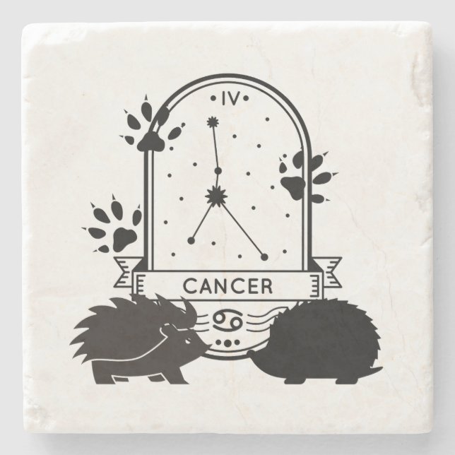 Zodiac-tecken och matchande sällskapsdjur. Cancer  Stenunderlägg (Framsidan)