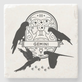 Zodiac-tecken och matchande sällskapsdjur. Gemini  Stenunderlägg