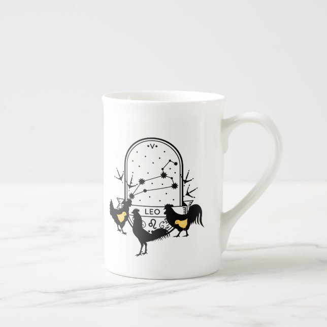 Zodiac-tecken och matchande sällskapsdjur. Leo - C Benporslin Mugg (Höger)