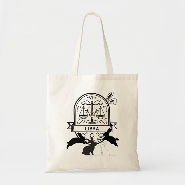 Zodiac-tecken och matchande sällskapsdjur.Libra -  Tygkasse (Framsidan)