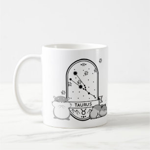 Zodiac-tecken och matchande sällskapsdjur. Taurus Kaffemugg