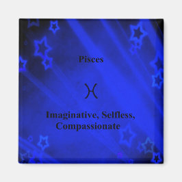 Zodiac-tecken: Pisces 2-fyrkantstreck Magnet