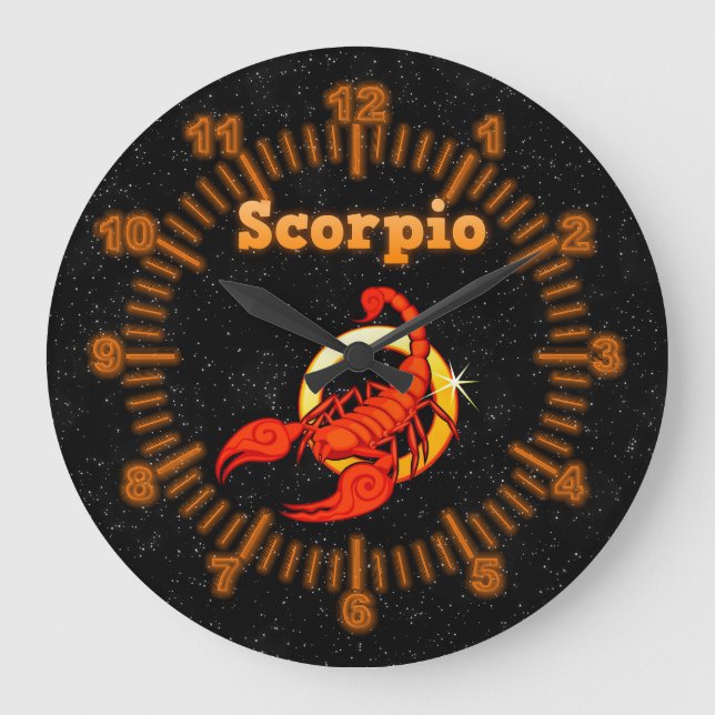 Zodiac-tecken Scorpio Stor Klocka (Framsida)