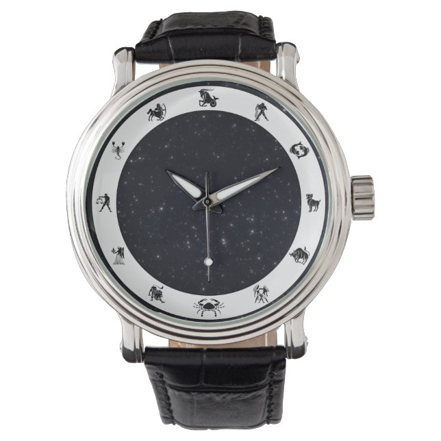 Zodiac-tecken / symbol med stjärnor armbandsur (Framsida)