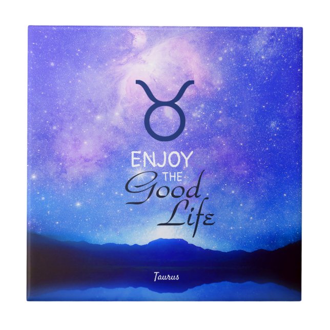 Zodiac-tecken Taurus Dreamy Star Himlar-citat Kakelplatta (Framsidan)
