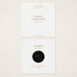 Zodiac-tecken Taurus Jewelry Visning Card Fyrkantigt Visitkort