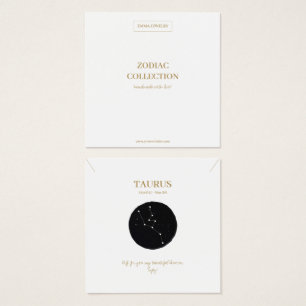 Zodiac-tecken Taurus Jewelry Visning Card Fyrkantigt Visitkort