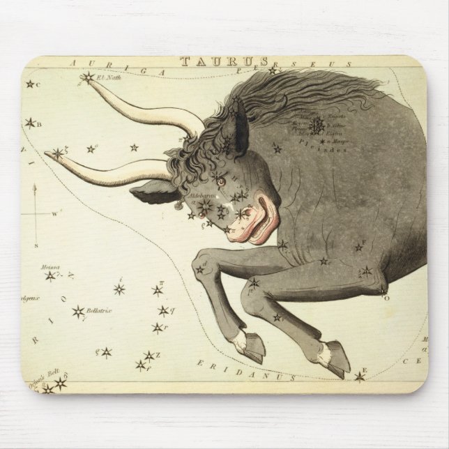 Zodiac-tecken: Taurus mousepad Musmatta (Framsidan)