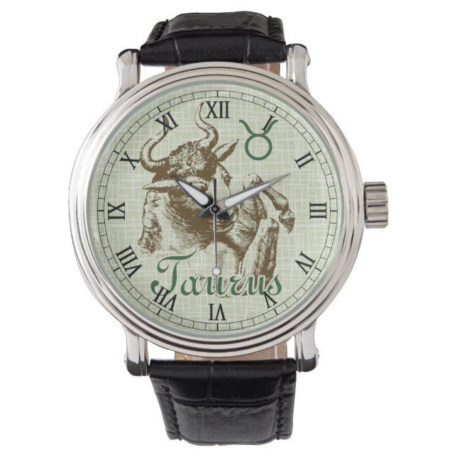 Zodiac-tecken Taurus-symbol Armbandsur (Framsida)