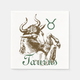 Zodiac-tecken Taurus-symbol Pappersservett