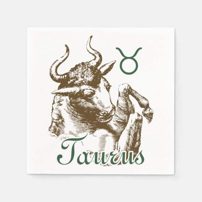Zodiac-tecken Taurus-symbol Pappersservett (Framsidan)