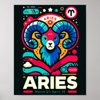 Zodiac-teckenserie - Aries Poster