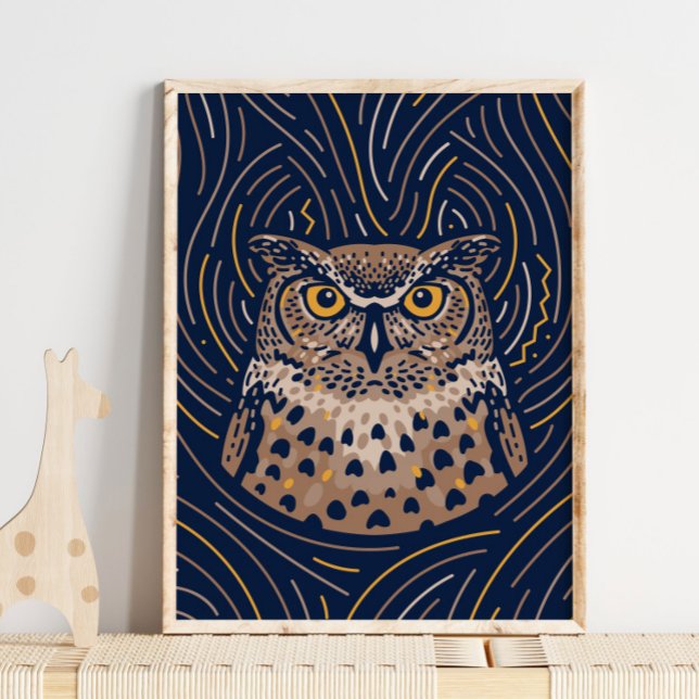 Zodiac Uggla Animal Print | Skriv ut Uggla Poster (Skapare uppladdad)