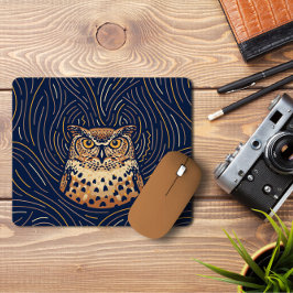 Zodiac Uggla Porträtt | Handdragen Uggla Mousepad Musmatta