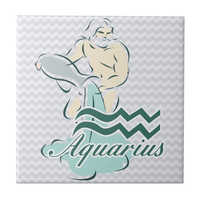 Zodiac undertecknar Aquariussymbol Kakelplatta (Framsidan)
