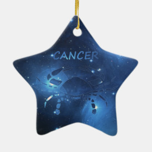 Zodiac undertecknar cancer julgransprydnad keramik