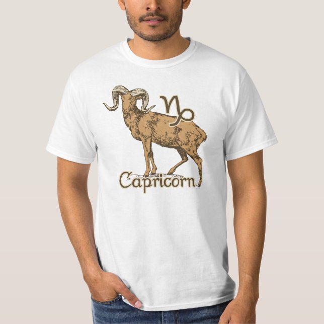 Zodiac undertecknar Capricornsymbol T Shirt (Framsida)
