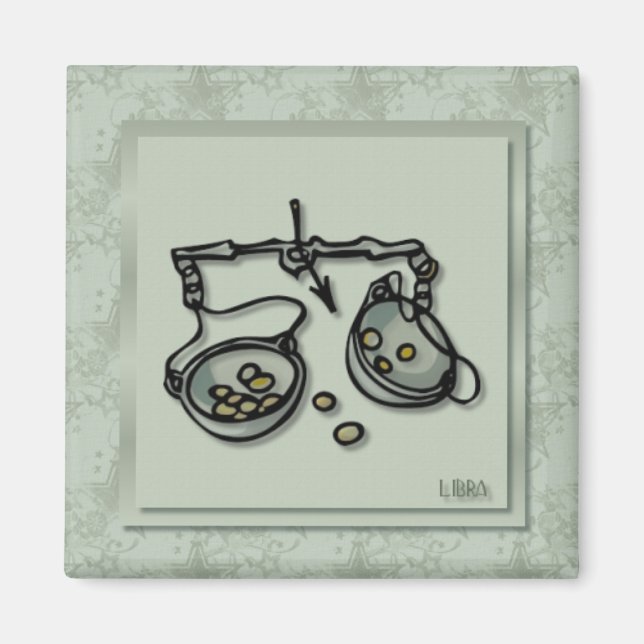 Zodiac undertecknar Libramagneten Magnet (Framsidan)