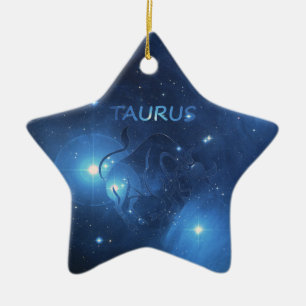 Zodiac undertecknar Oxen Julgransprydnad Keramik